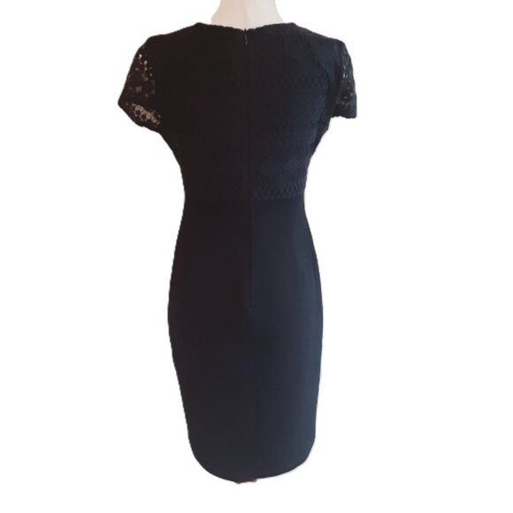 Maggy London Black & Lace Sheath Dress 6P - Picture 2 of 10